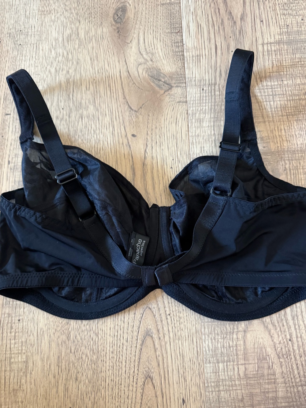 Panache Superbra Tango II Black Embroidered Underwire Bra 40DD - Picture 8 of 9